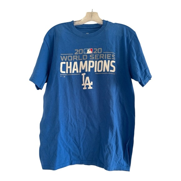 LOS ANGELES DODGERS Fanatics MLB Men Blue 2020 WorldSeries Champions TShirt-MED - Picture 1 of 6